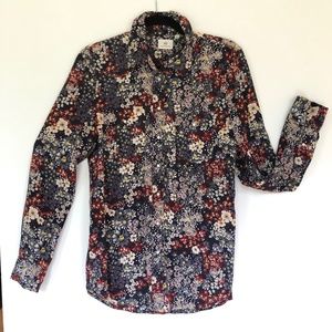 Adriano Golschmied silk blouse, western styling, M